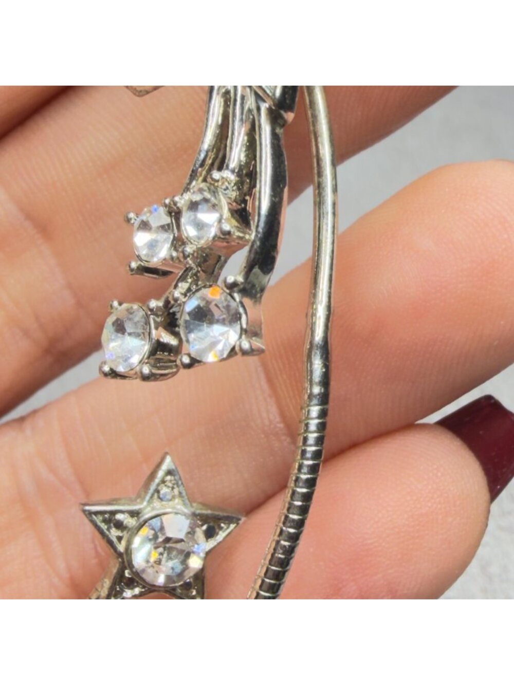 2002 Avon Sparkling Wrap Around Shooting Star Earrings Rhinestone Ear Cuff NOS - Picture 11 of 14